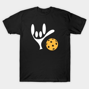 ASL Sign Language Love Pickleball T-Shirt